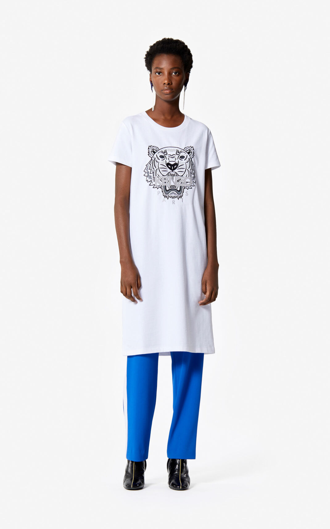 Kenzo Tiger t shirt Dress White For Womens 2085CSOEZ